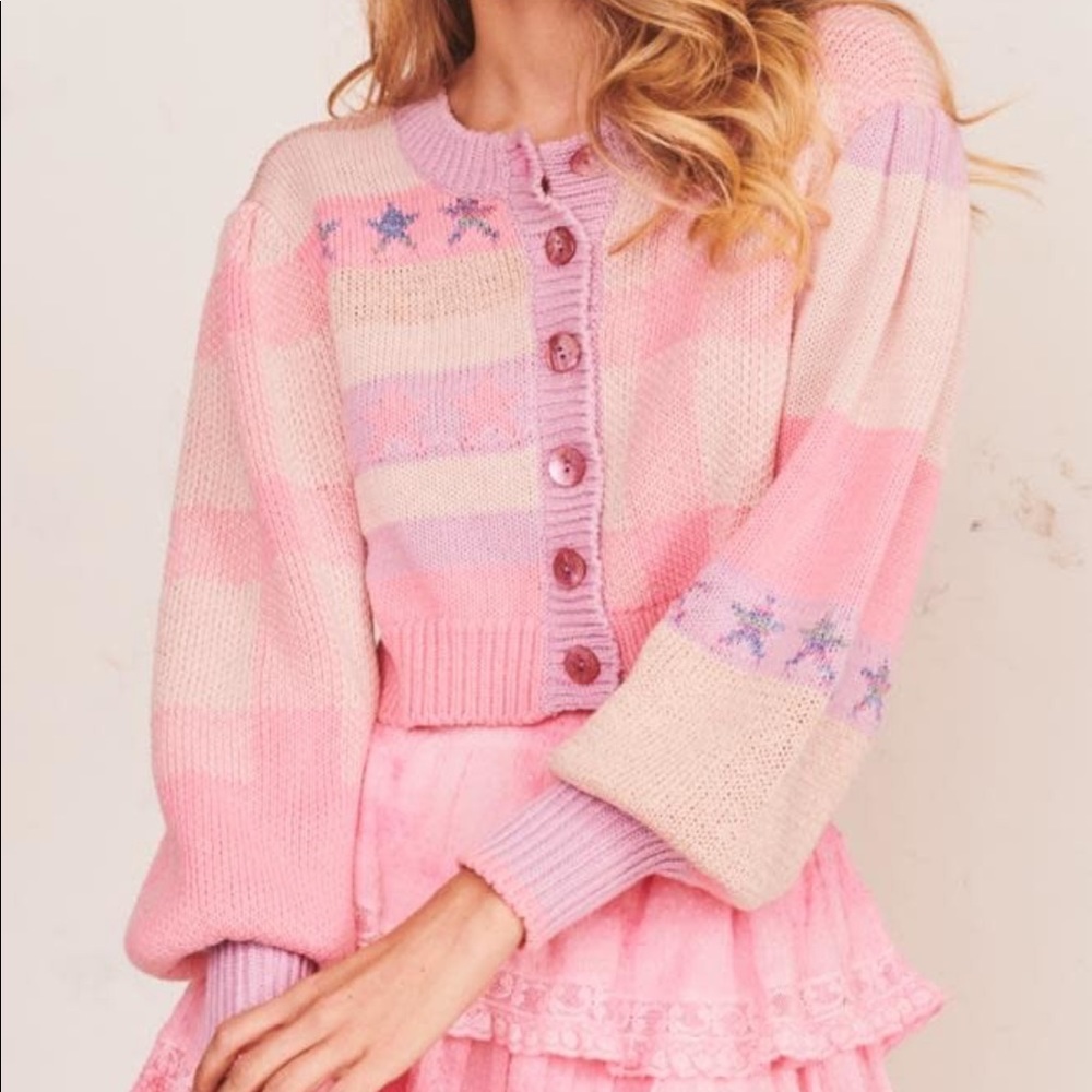 LoveShackFancy Bedford Cropped Cardigan size small